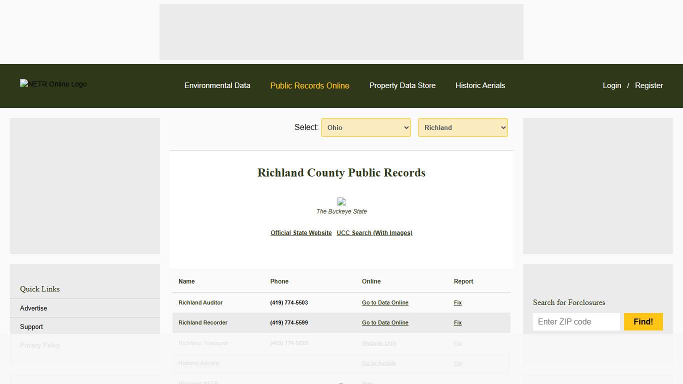NETR Online • Richland • Richland Public Records, Search Richland Records, Richland Property Tax, Ohio Property Search, Ohio Assessor