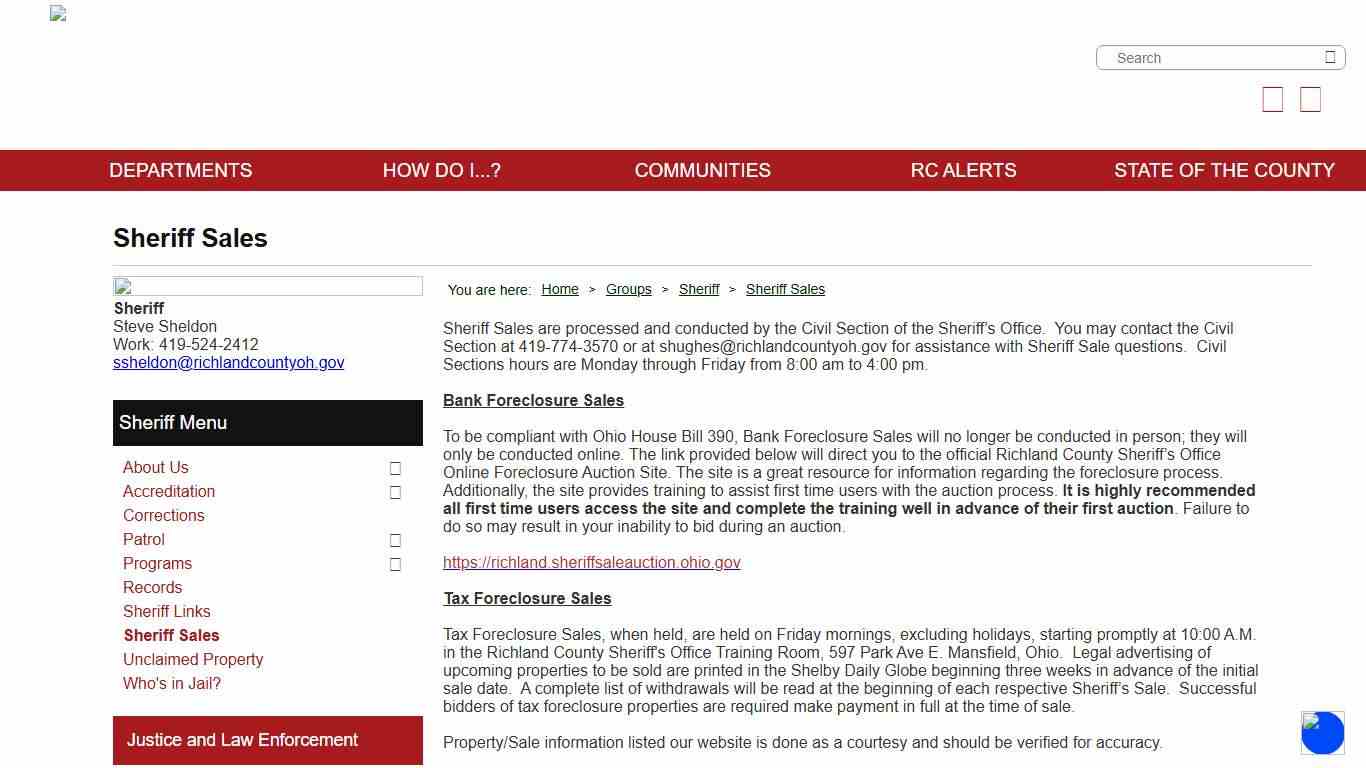 Richland County Ohio - Sheriff Sales